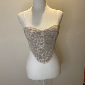 Elegant Beige Bustier Top
